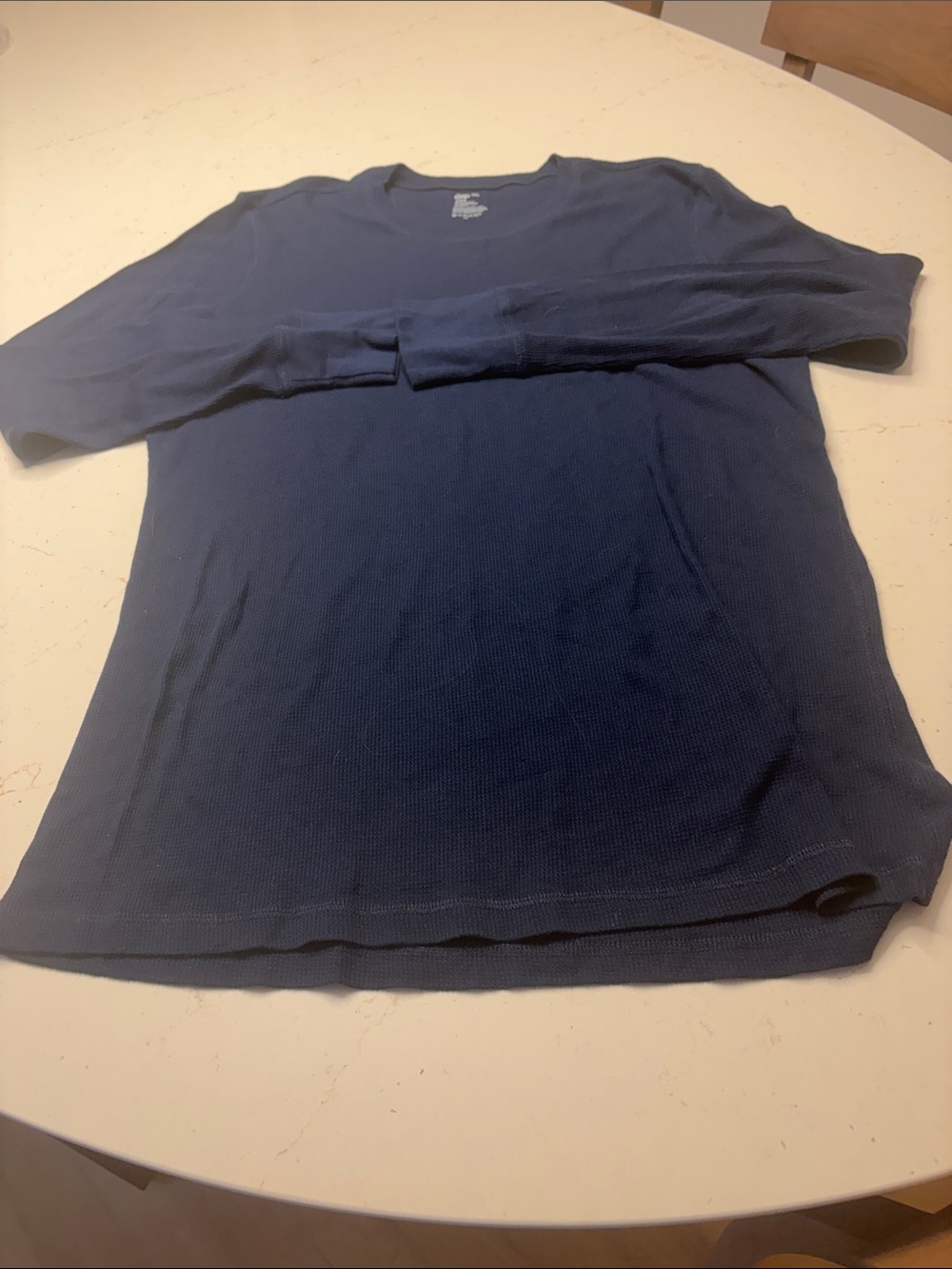 GAP Men's Dark Blue Long-Sleeve Thermal Crew